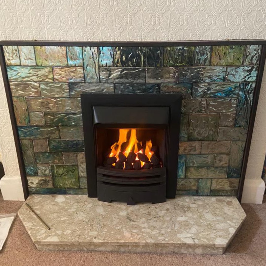 fireplaces installed, lit fire